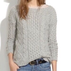 Madewell Boatneck Cableknit Sweater Style 04116